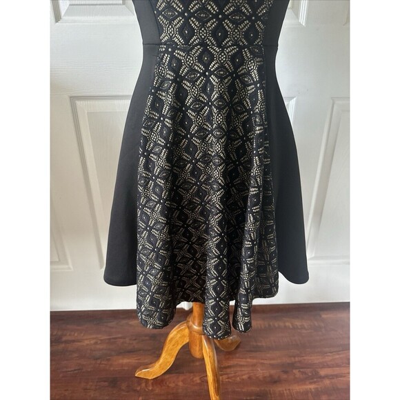 Black Strapless Skater Dress Junior Womens Med  90s Y2K Coquette Fit & Flare - Picture 5 of 12